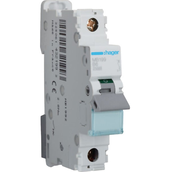 Hager Leitungsschutzschalter 1pol. B-6A, 25kA MB199